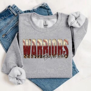 Warriors Baseball PNG | Digital Download | Printable Artwork | Custom Digital | Warriors PNG