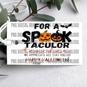 Halloween gift tag for teacher | Halloween school tag | Boo bag Tag | Thank you teacher tag | Printable Teacher Tags | Halloween PNG