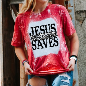 Jésus sauve PNG | Sublimation | T-shirts graphiques | T-shirts chrétiens | Versets de la Bible | Cadeaux pour elle | | Numérique personnalisé