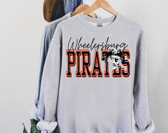 Wheelersburg Pirates PNG | Das Burg School Spirit Maskottchen Design | Sublimationsdatei | Spieltag Shirt | Digitaler Download
