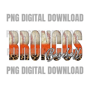 Broncos-honkbal, png | Sublimatieontwerp | Sublimatie-png | Digitale download | Honkbalsublimatie | Aangepast digitaal| Broncos-png