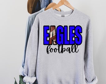 Eagles Football PNG | Design de mascote para espírito escolar | Arquivo para sublimação | Design para camisa de futebol | Download digital