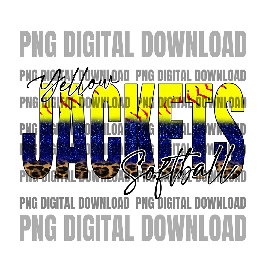 Yellow Jackets Softball PNG Softball Sublimation Design Etsy