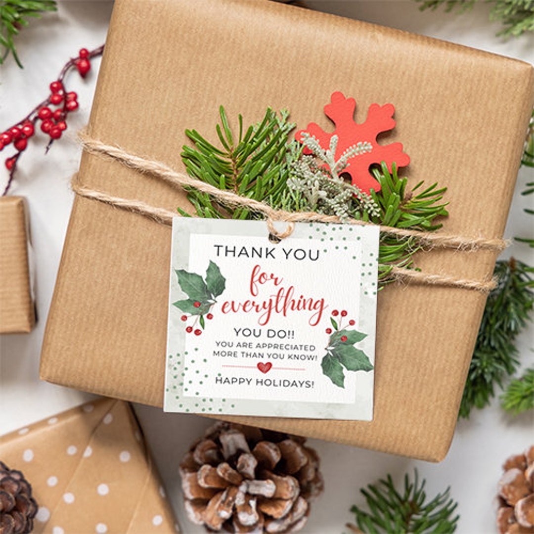 Thank You for All You Do Treat Tags Christmas Gift Tag - Holiday ...