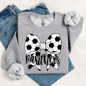 Panthers Soccer Bow PNG | Panthers Digital Download | Panthers Soccer PNG | Custom Digital | Panthers PNG