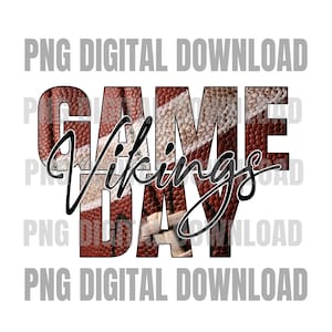 Game Day Vikings Football PNG | Vikings Digital Download | Vikings PNG