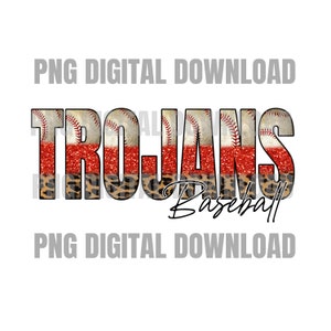 Trojans Baseball PNG | Trojans Digital Download | Custom Digital | Trojans PNG