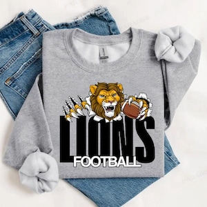 Lions Football PNG | Lions Sublimation Design | Sublimation | DTF Transfer Design | Lions Digital Download | Football Sublimation | Lion PNG