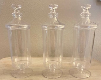 12 Apothecary Candy Jars 5.25"H x 1.5"D / Acrylic Candy Jar Favors / Candy Jar / Candy Container