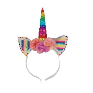 Diadema de metal con tiara de unicornio Rhinestud para niñas