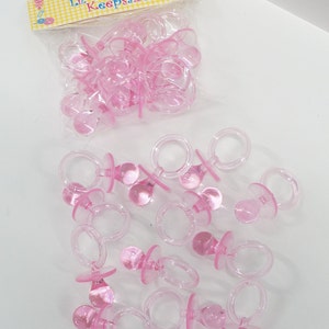 Plastic Pink Pacifier for Party Favors or Games  / Baby Pacifier for Games