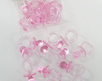 Plastic Pink Pacifier for Party Favors or Games  / Baby Pacifier for Games