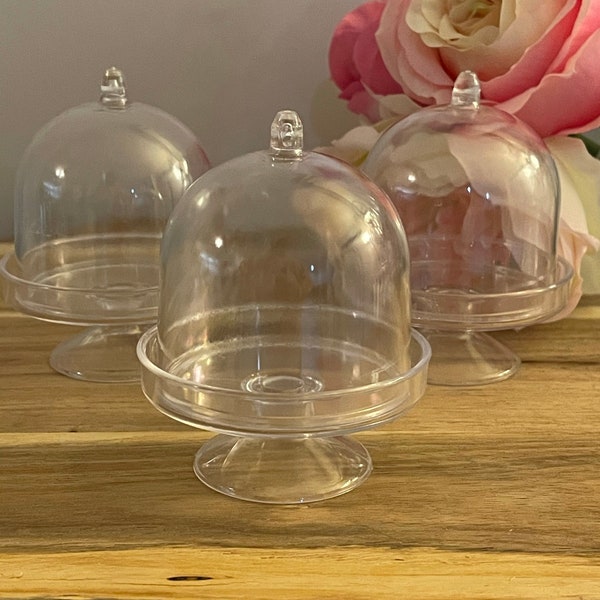 12 grand dôme cloche faveur/support de gâteau en acrylique transparent avec dôme « 2,75 » D x 3,75 « H » faveurs de mariage de fête