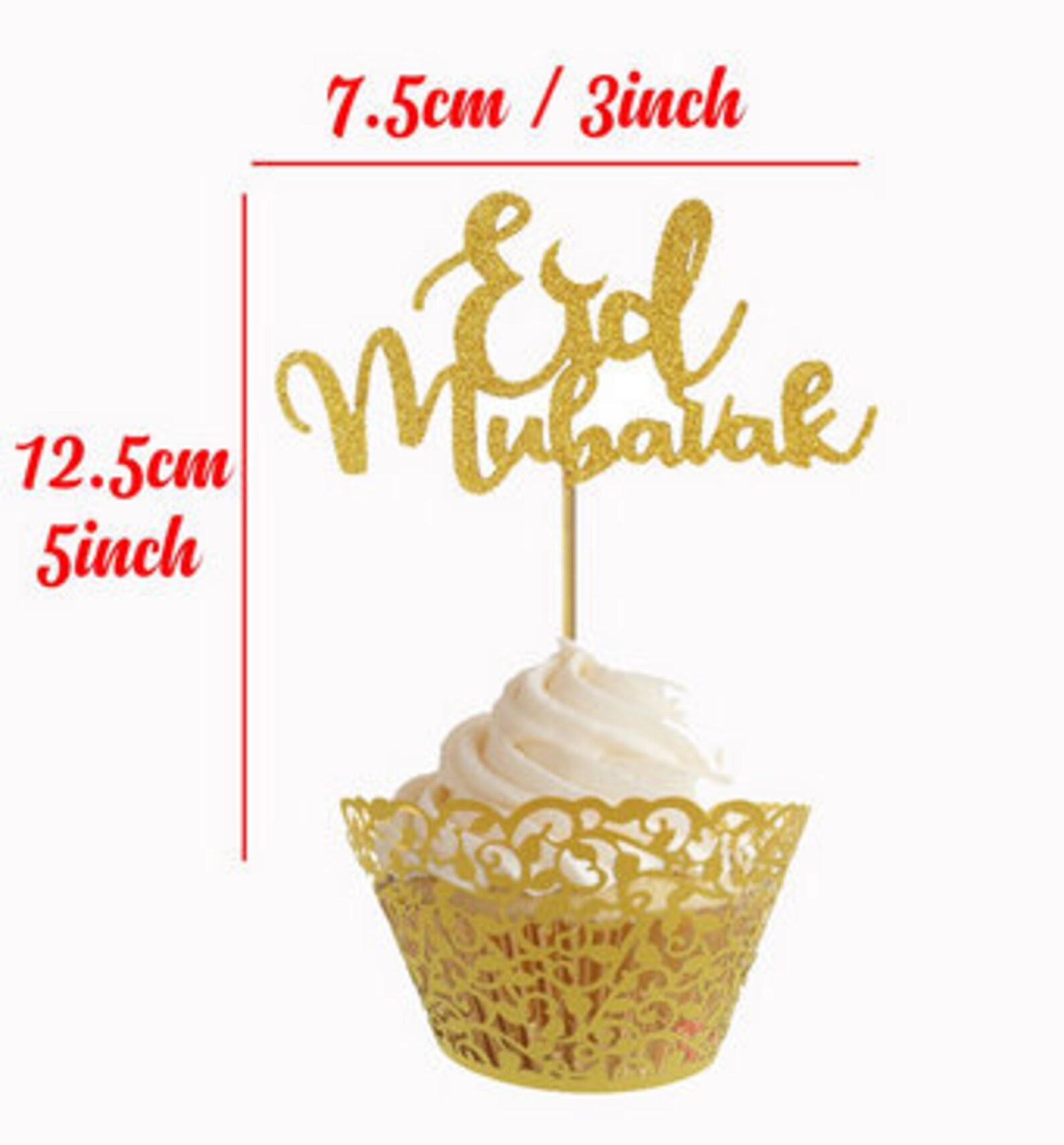 Eid Mubarak Cup Cake Topper | Etsy