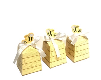 Bee Favor Boxx / 12 pieces Bee Box / Bee Honeycomb Party Box