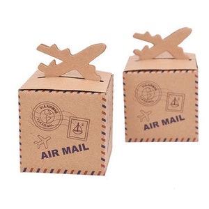 10 pcs Boîte à Bonbons Thème Voyage Avion Air Mail