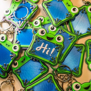 Toy Story Lilypad Frog Keychain, Colorful Backpack Charm, Gift for Pixar Fans image 2