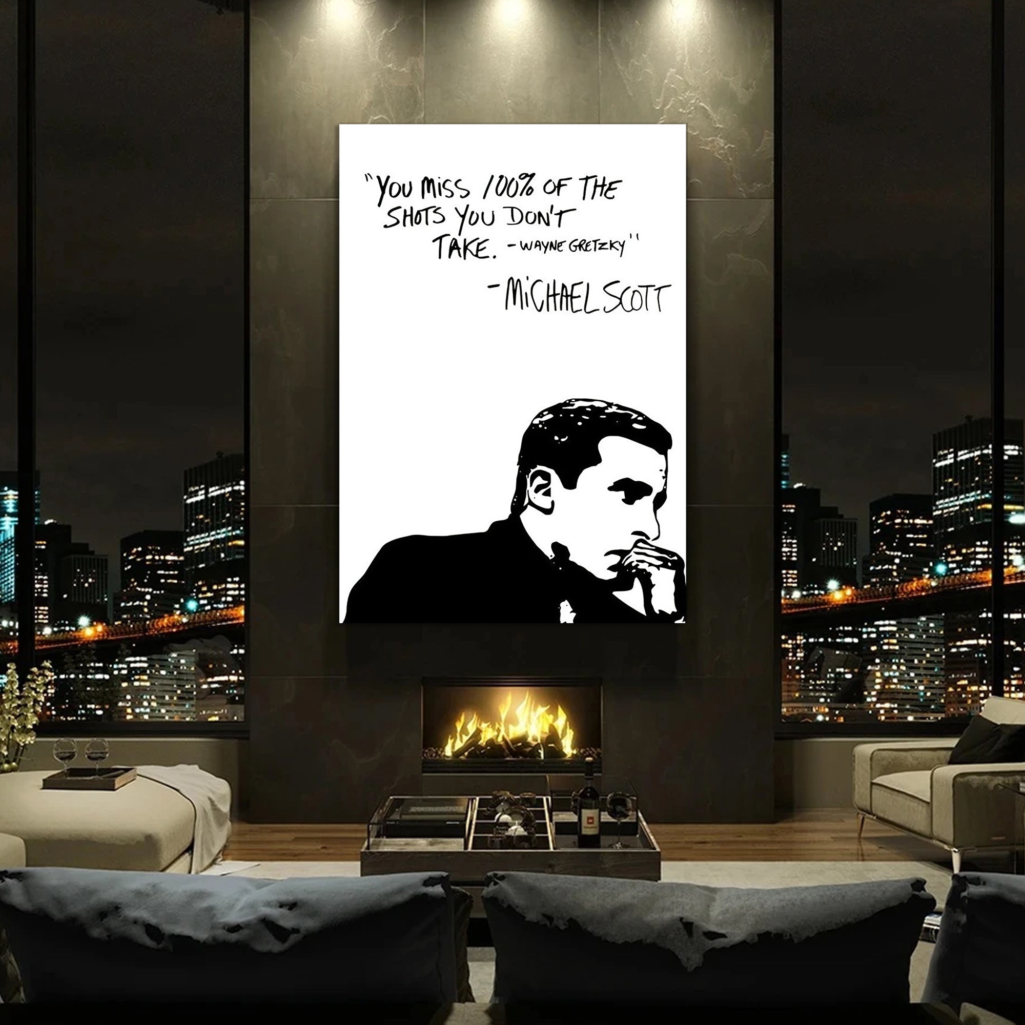 Michael Scott Wayne Gretzky Art Office TV Show Wall Art Etsy