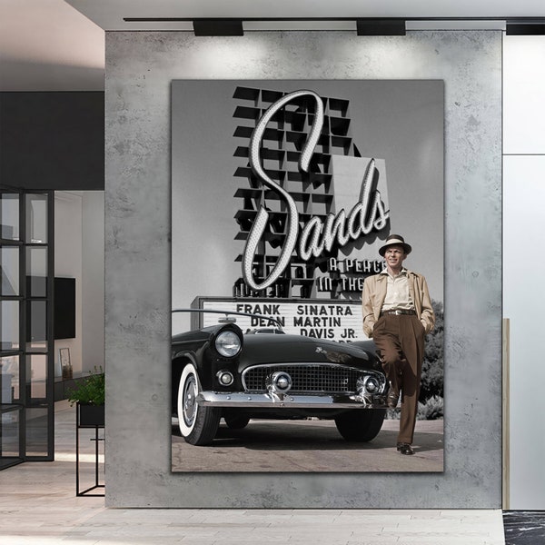 Frank Sinatra at the Sands Hotel Las Vegas | 1950s Music Wall Art, Posters, Pictures, Paintings, Photos, Canvas Ready To Hang