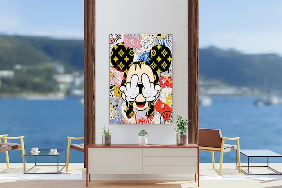 Julie Schreiber Canvas Art Prints - Louis Vuitton Graffiti Lips ( Fashion > Fashion Brands > Louis Vuitton art) - 60x40 in