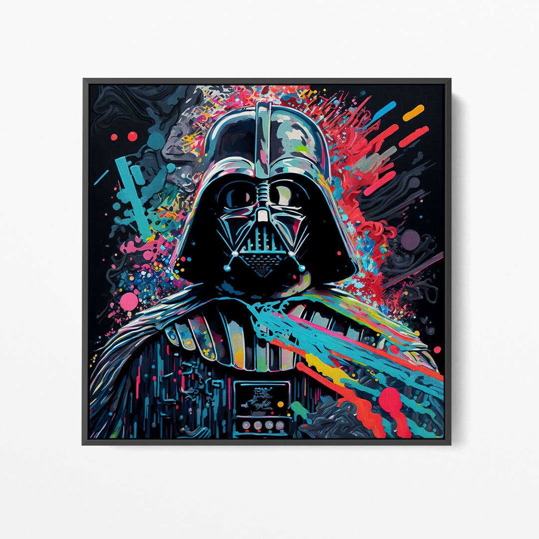 Pop Art Darth Vader Contemporary V7 Graffiti Square Canvas Art, Banksy ...