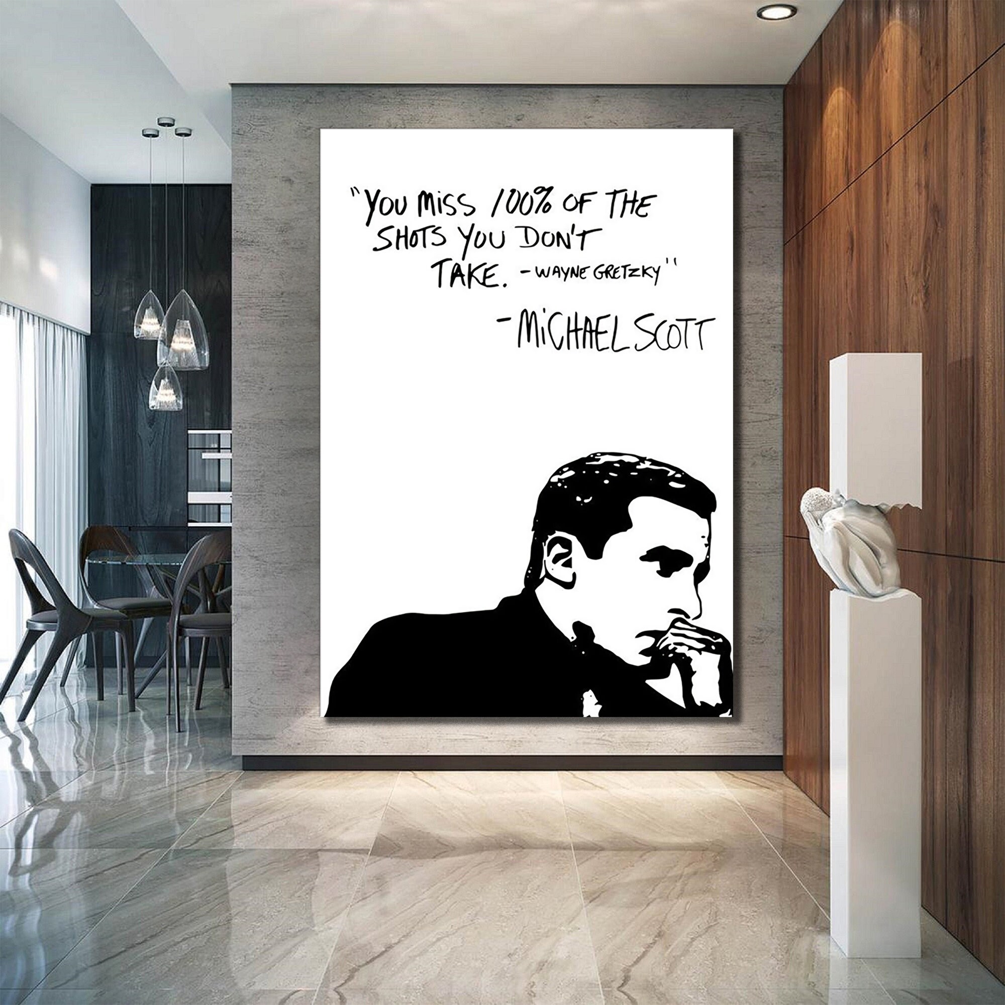 Michael Scott Wayne Gretzky Art Office TV Show Wall Art Etsy