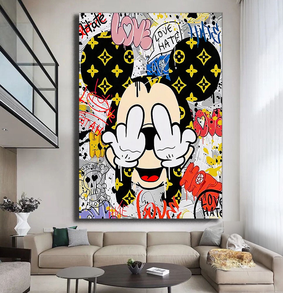 Julie Schreiber Canvas Art Prints - Louis Vuitton Graffiti Lips ( Fashion > Fashion Brands > Louis Vuitton art) - 60x40 in