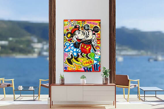 Banksy Mickey und Minnie Maus Pop Art Leinwand Druck Mickey Mouse 