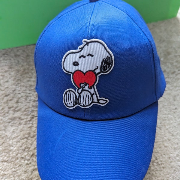 Snoopy with Love Peanuts Character Summer adjustable Cap.  Blue .