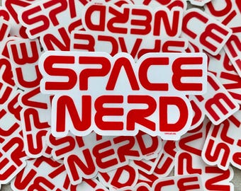 Pegatina de nerd espacial / Pegatina impermeable / Pegatina de la NASA / Pegatina con temática científica