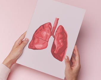 Lungs Art Print | Digital Illustration | Anatomy Themed Art | Medical Art | Science Art
