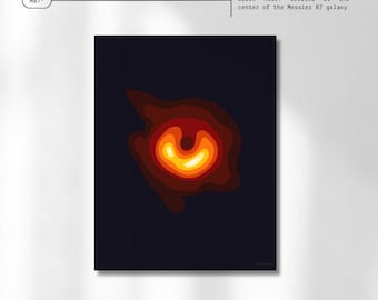 First Black Hole Image: M87* Art Print | Black Hole Art | Space Art Print | Science Themed Art