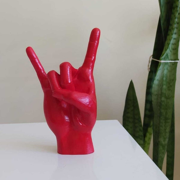 Metal Hand Sculpture | Rock'n'roll Hand | Trendy Gift for Rock Lovers | Desktop Art | Metal Sign | Different Color Options| Hand Sculpture |