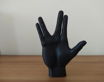 Spock Hand Star Trek Sign Hand Sculpture 3D Statue Desktop Art Different Color Options