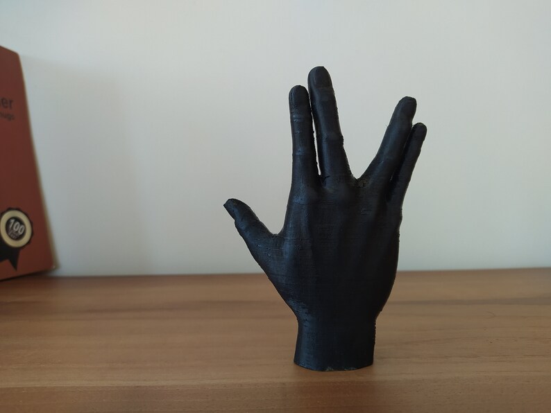 Spock Hand Star Trek Sign Hand Sculpture 3D Statue Desktop Art Different Color Options