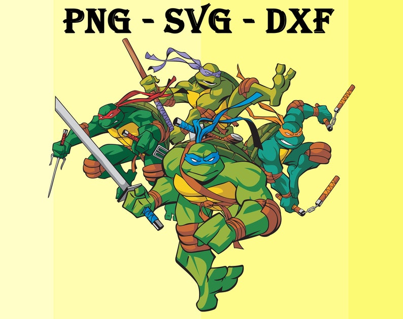 Download Digital Teenage Mutant Ninja Turtles Svg Dxf Png Ninja Turtles Silhouette Cricut File For Cut Paper Party Supplies Stickers Labels Tags