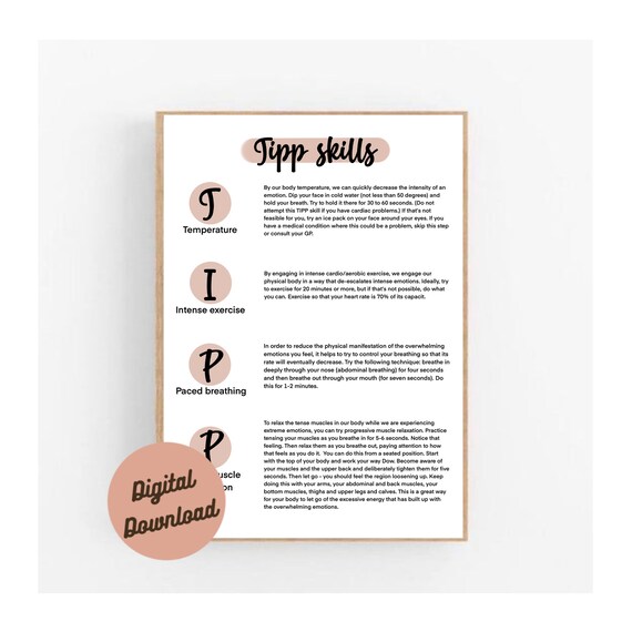 Tipp Skill Poster. DBT. Distress Tolerance. Therapy Office. - Etsy