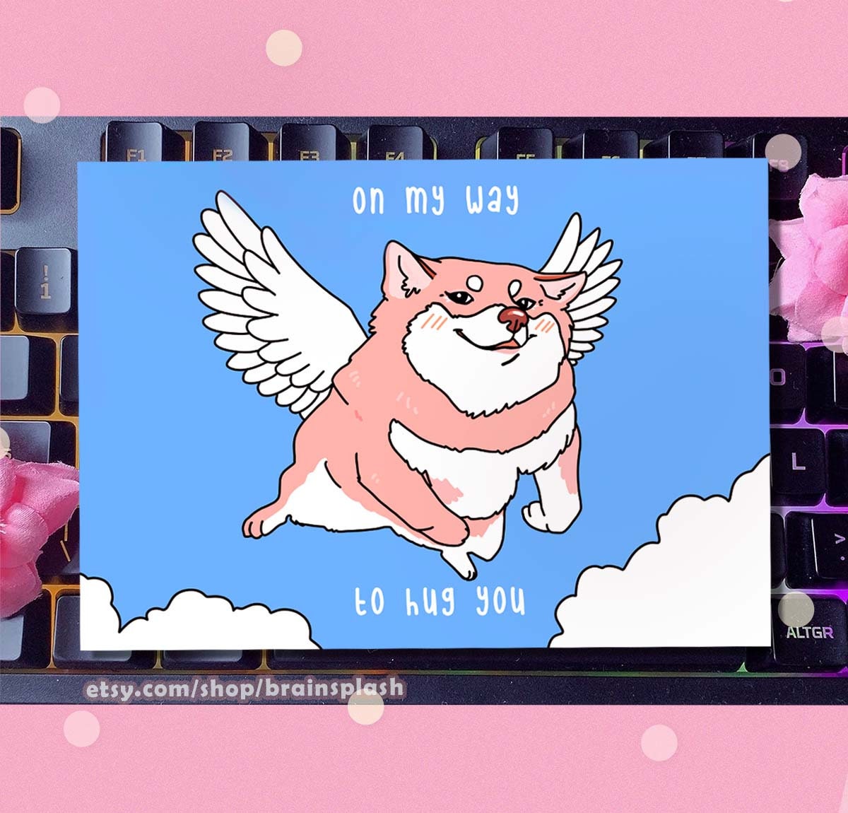 On My Way To Hug You Art Print Funny Meme Dog Husky Etsy