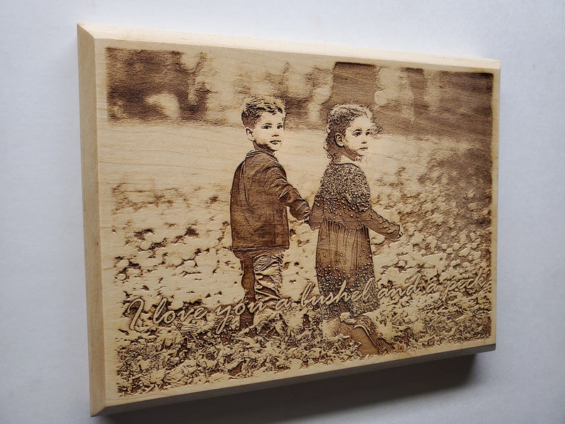 Laser Etched Image on Wood Etsy