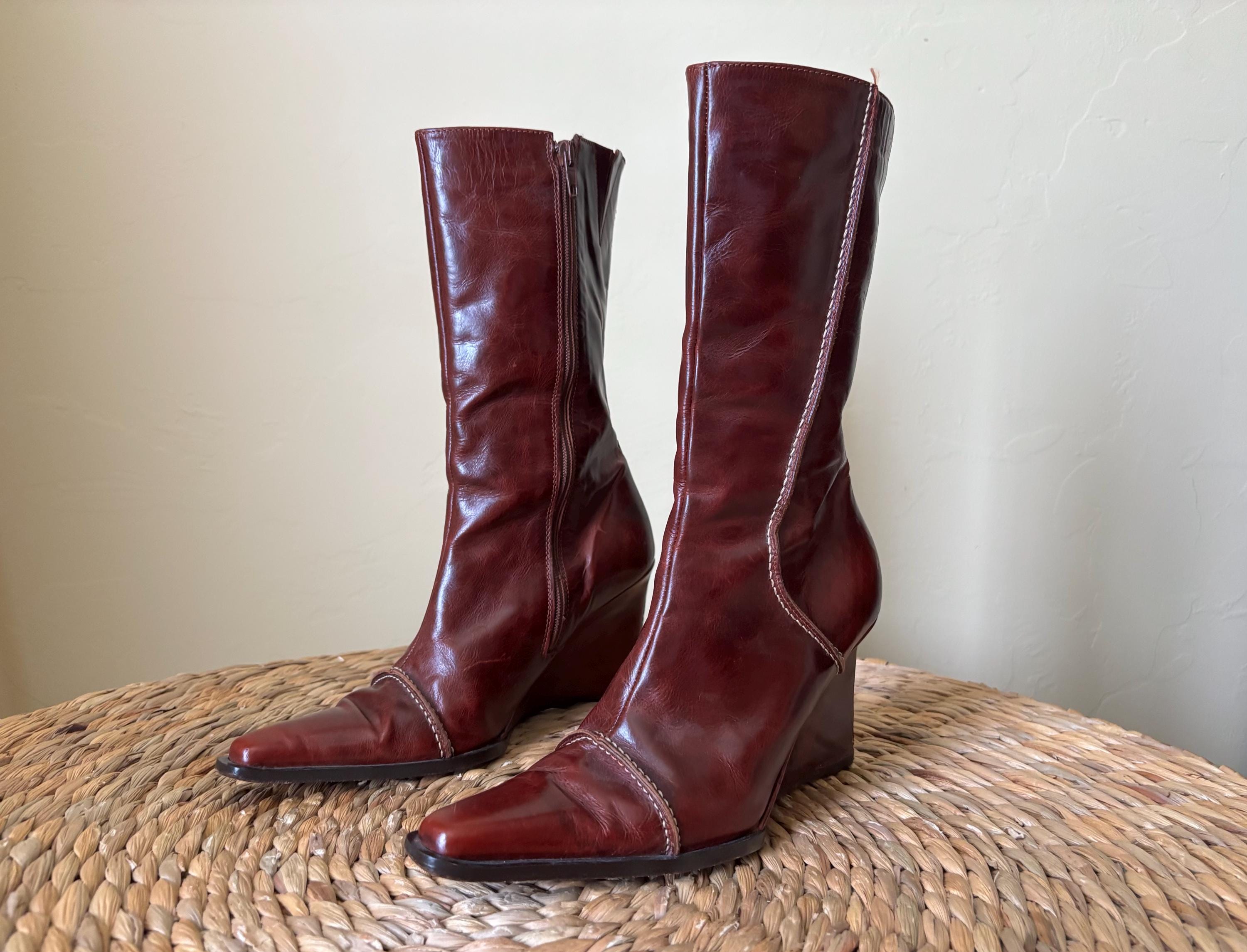 Vintage Italian Leather Boots - Etsy