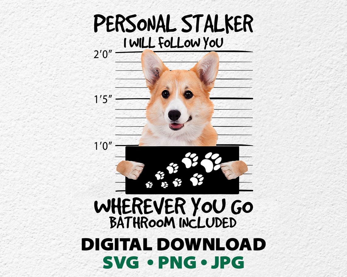 Personal Stalker Dog Corgi I Will Follow You Png Svg Cut | Etsy