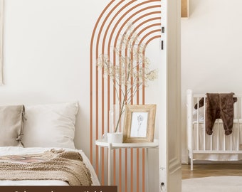 Modern Half Arch Wall Decal Abstract Wall Decor, Boho Room Interior Wall Art, Modern Peel and stick wallpaper, Modern rainbow, Gold arch