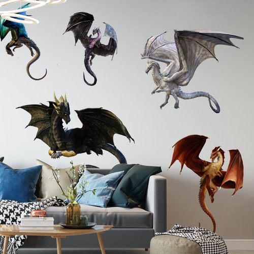 Dragon Wall Decal Vinyl Sticker Decor for Children's Etsy