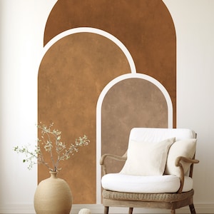 Textured Orange Peach wall art decal, Painted Headboard decal, wall sticker, Boho Minimalist Home Decor, Kids Nursery, Wall Mural
