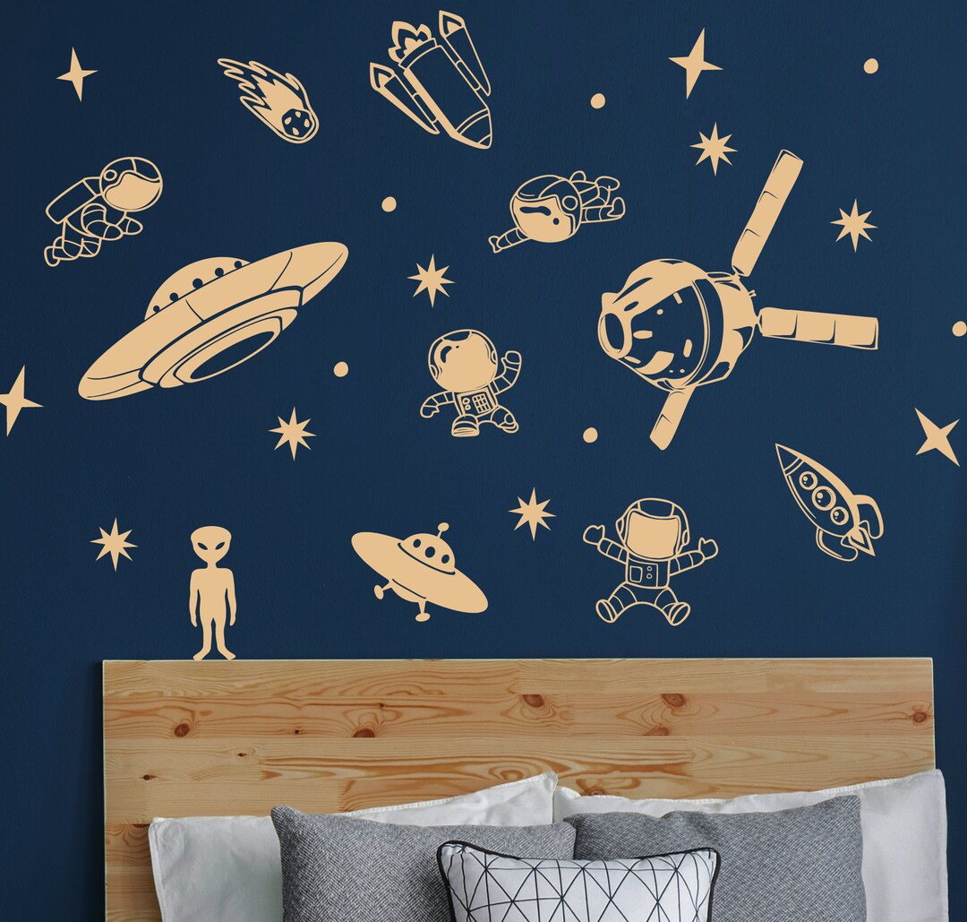 Space Wall Decal Solar System Vinyl Wall Decals Etsy
