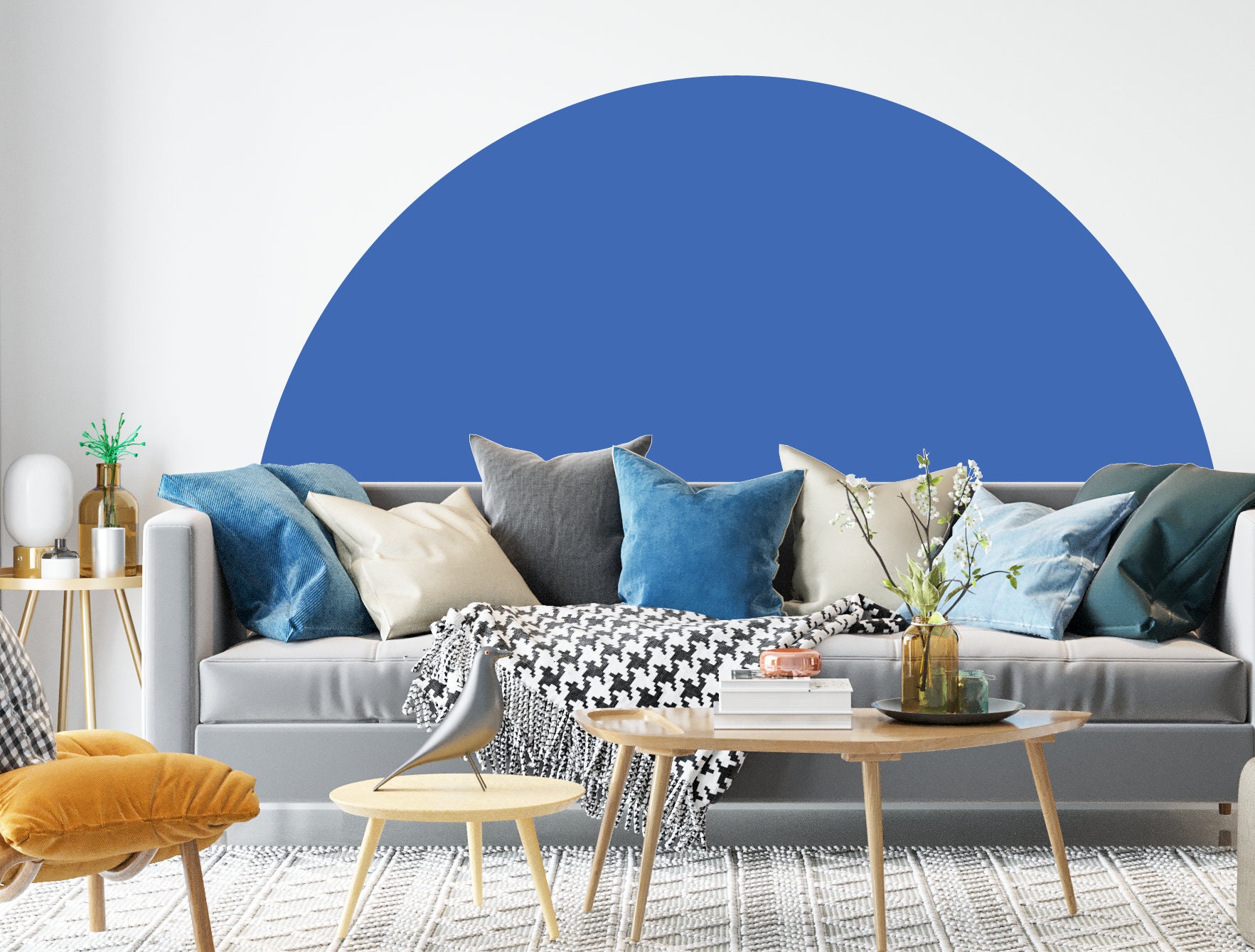 Headboard Wall Decal Bed Arch Sticker Color Block Wall Etsy