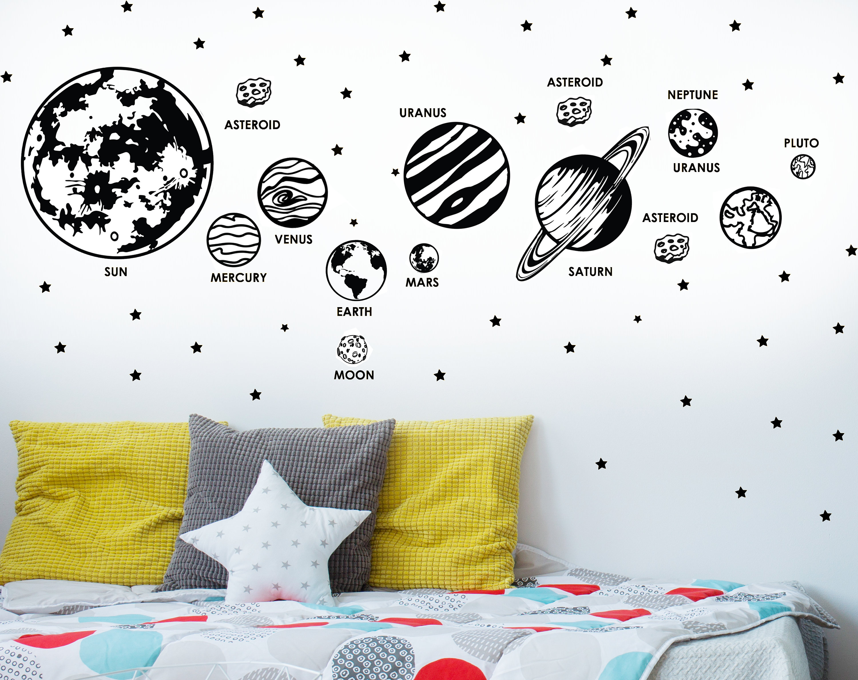 Space Wall Decal Solar system Vinyl Wall Decals Etsy