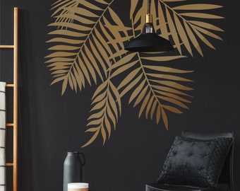 Palm Leaves Wall Decal, Tropical Leaves Wall Art, Palm Tree Leaves Wall Sticker, Tropical Wall Decor, Bedroom Home Living Room Decoration