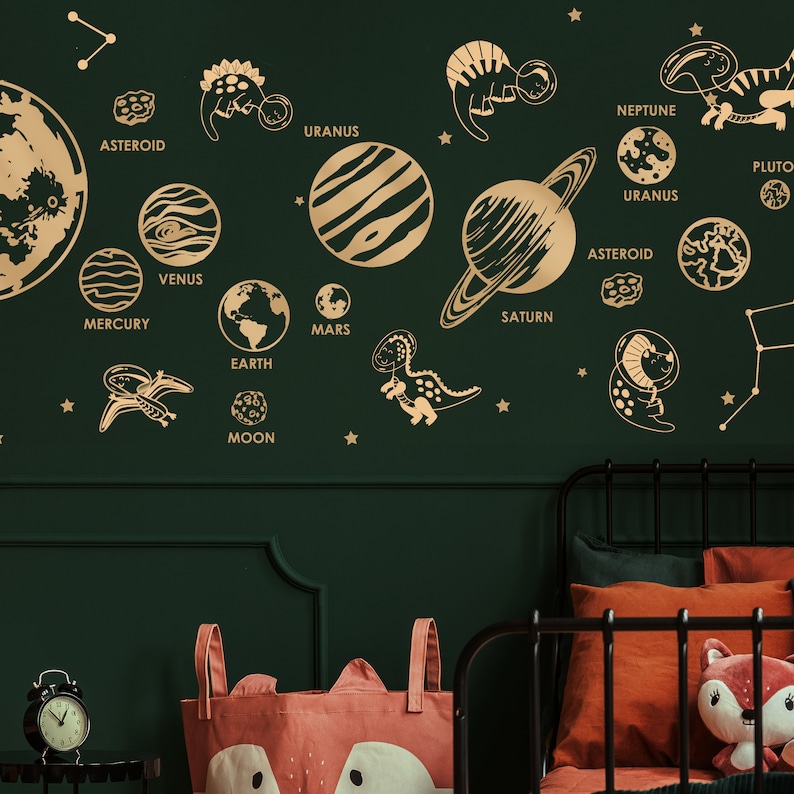 Space Wall Decal Solar System Vinyl Wall Decals Etsy UK