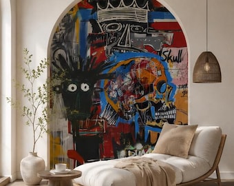 Graffiti Arch Wall Mural, Bold Street Art Decal, Contemporary Headboard Decor